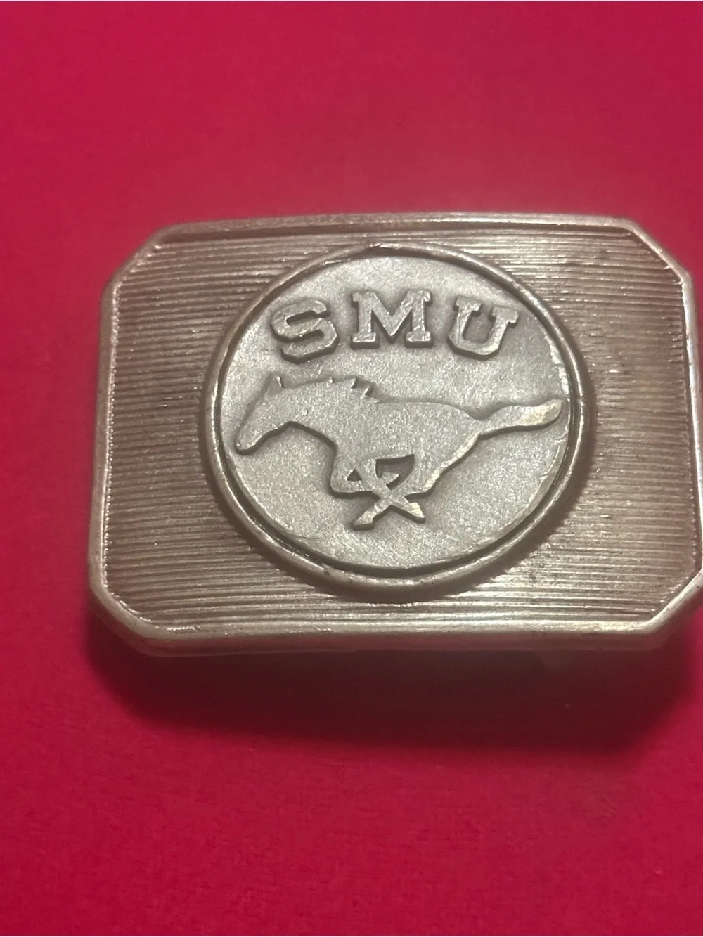 Silver Buckle UNISEX  Accessory SMU  SOUTHERN METHODiST UNIVERSITY Collectable